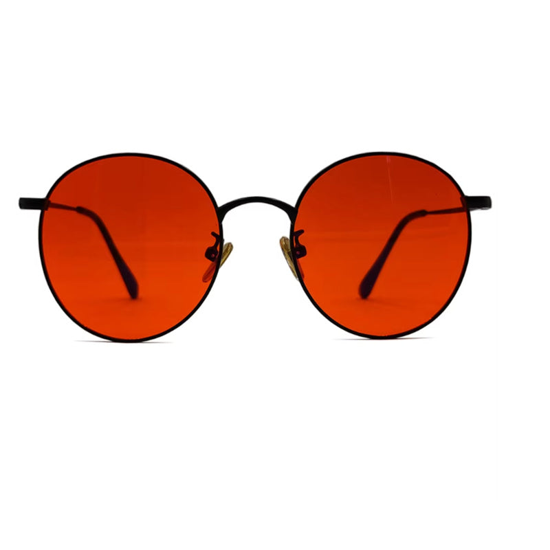 Light Blocking Amber Lens Circular Gaming Glasses