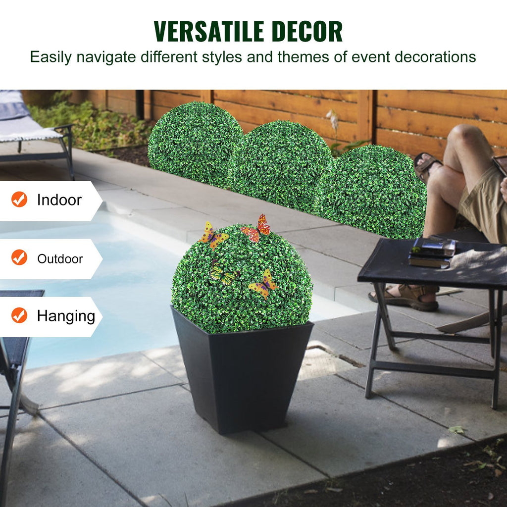 Artificial Topiaries Boxwood Trees,  Ball-Shape Faux Topiaries Plant, All-year Green Feaux Plant Decorative Balls Balcony,Garden, Wedding And Home