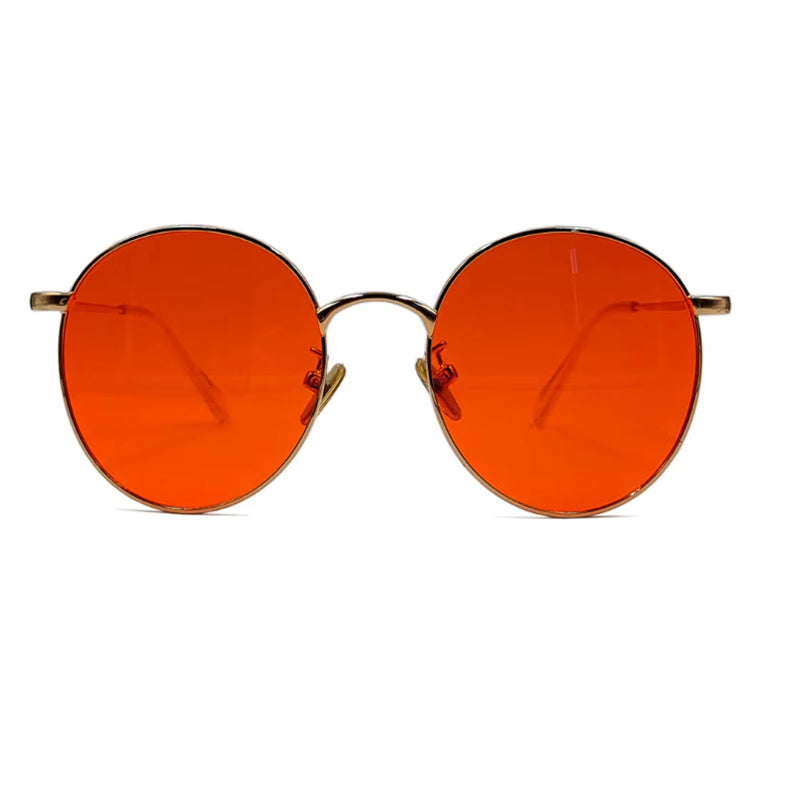 Light Blocking Amber Lens Circular Gaming Glasses